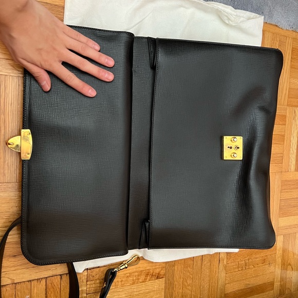 Hunting world black leather satchel with strap - Picture 7 of 11